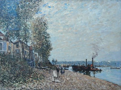 ロアンのタグボート、サンマンメス 作： Alfred Sisley